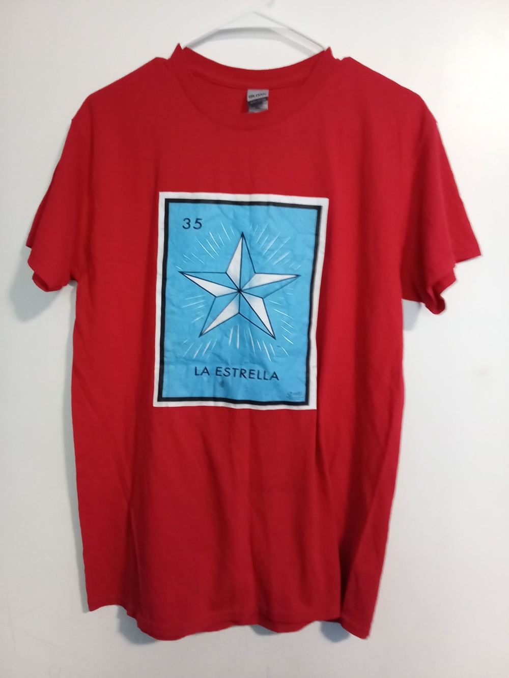 Men's Loteria "La Estrella" Graphic T-Shirt - Red - Size M